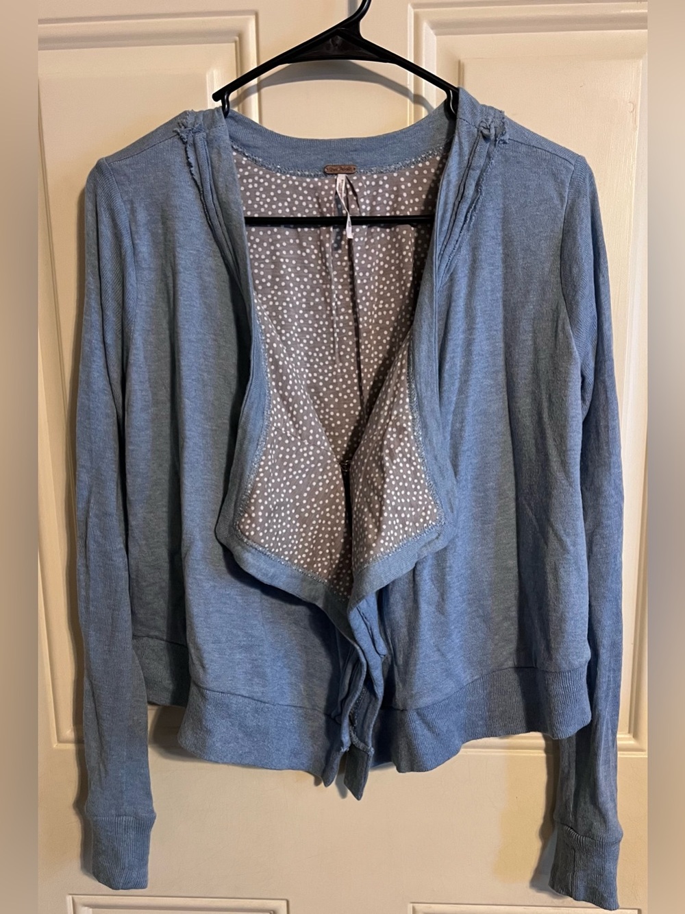Free People Light Blue Women's Open-Front Hook & Eye Closure Swing Cardigan XS
